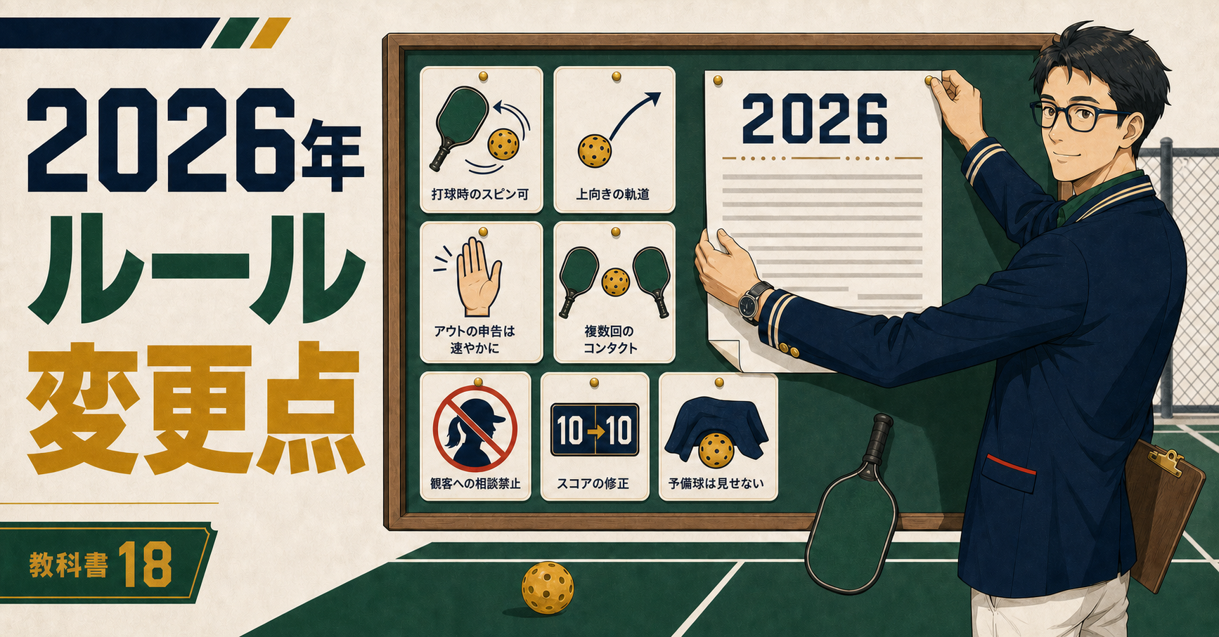 2026年ピックルボール・ルール変更|一般プレーヤー向け重要点のアイキャッチ