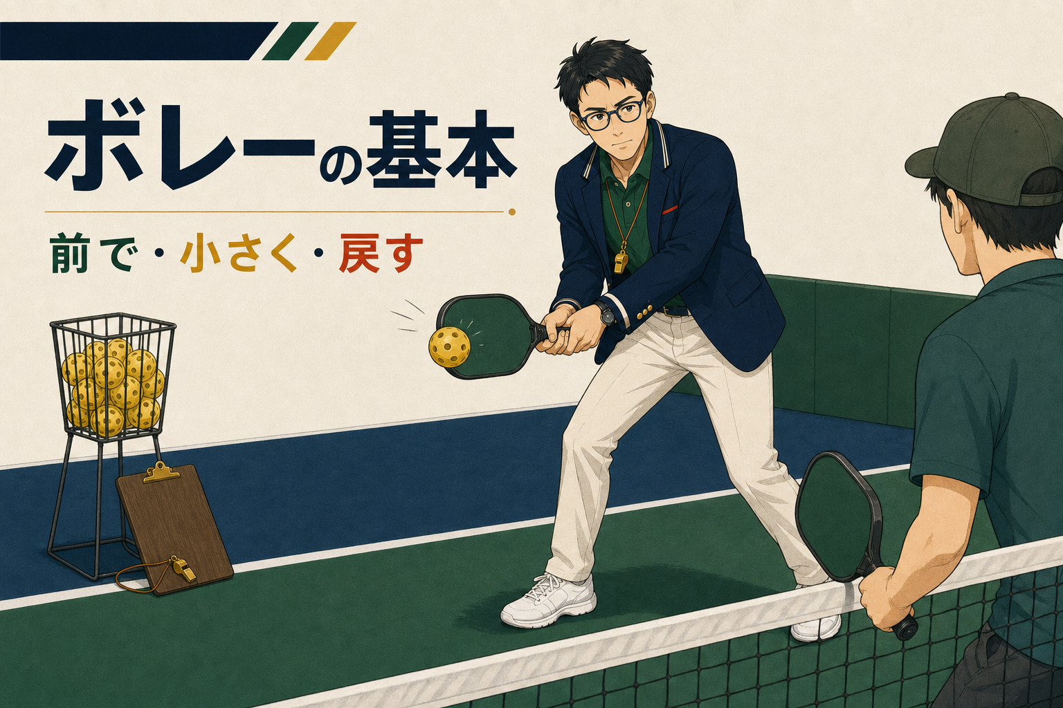 ピックルボールのボレー基本|構え方・打点・失敗しないコツのアイキャッチ