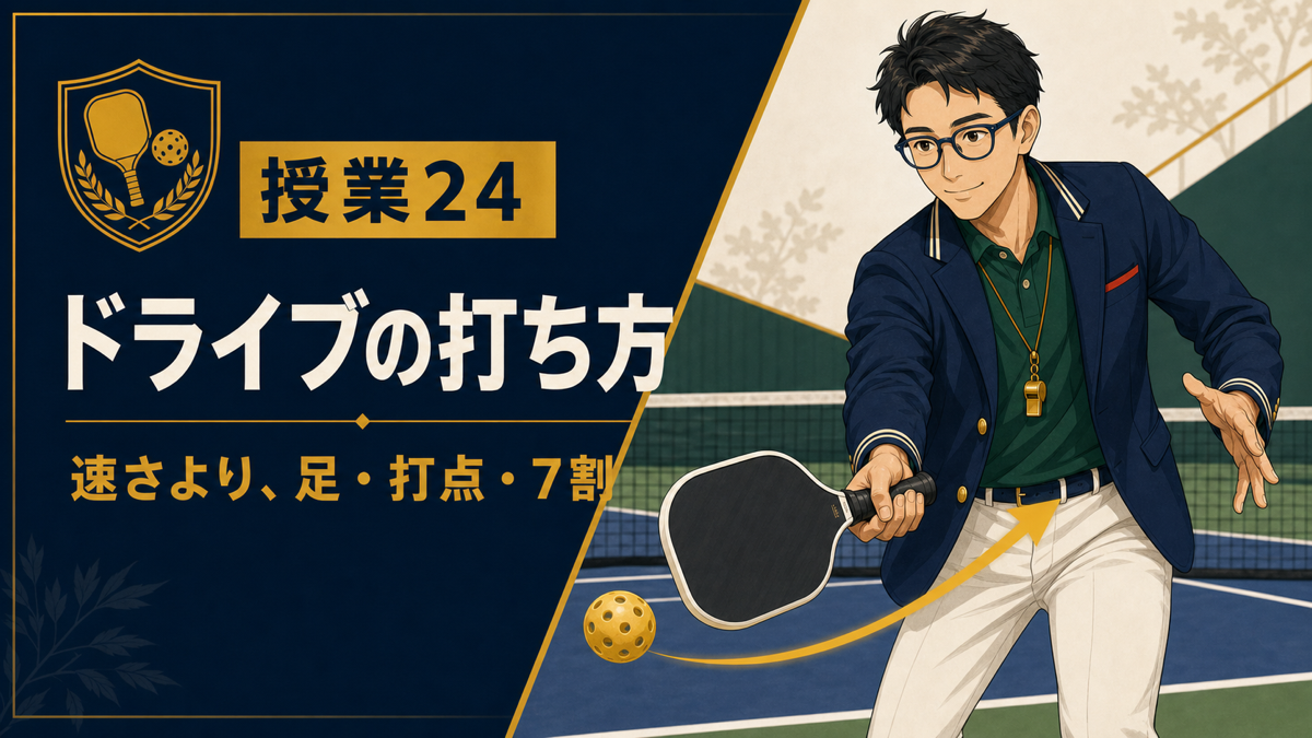 ピックルボールのドライブの打ち方｜速さより安定する5ステップのアイキャッチ