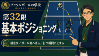 ピックルボールの基本ポジショニング｜ダブルスで穴を作らない立ち位置のアイキャッチ