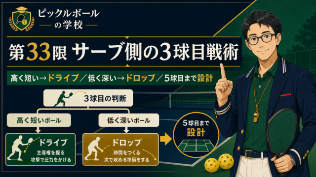 サーブ側の3球目戦術｜ドロップとドライブの選び方のアイキャッチ