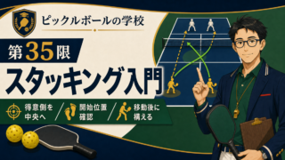 ピックルボールのスタッキング入門｜立ち位置と移動をやさしく図解のアイキャッチ