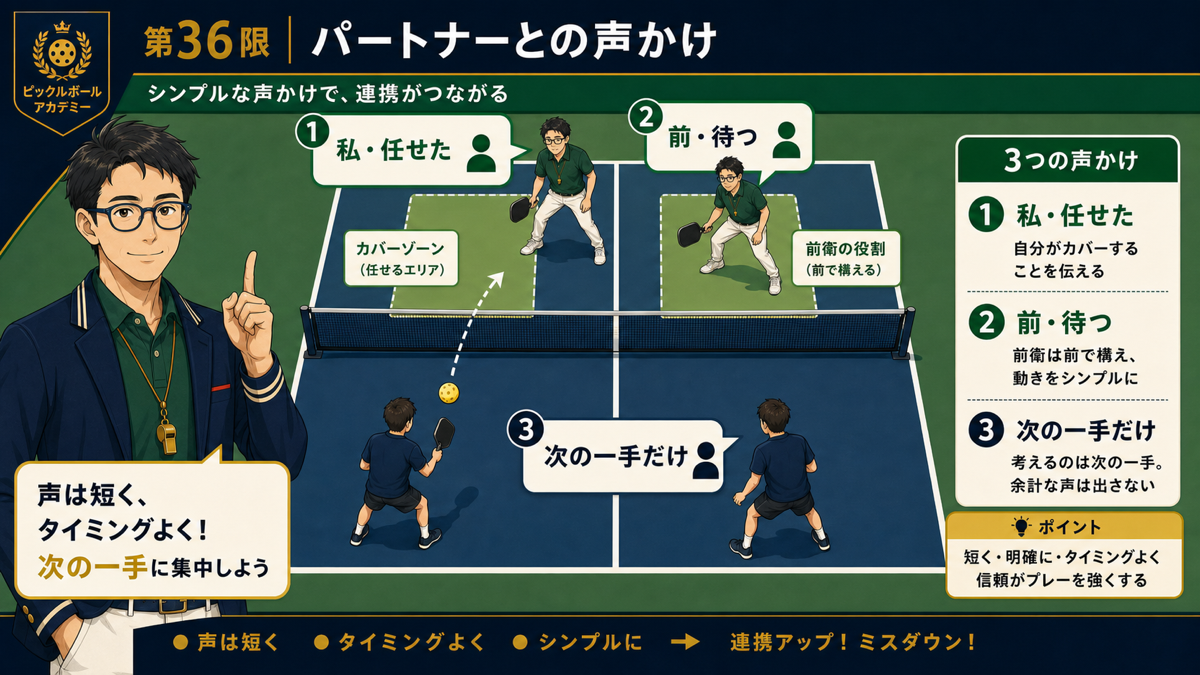 ダブルスで使う短い声かけ一覧