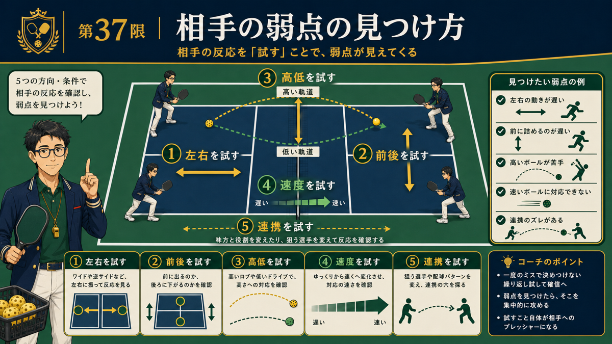 相手の弱点を見つける5項目の観察図