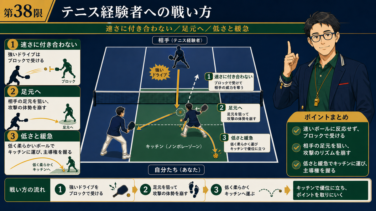 テニス経験者の強みと対策の図解