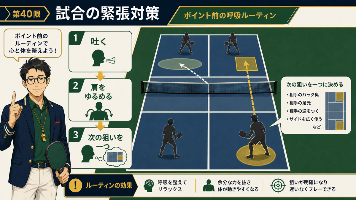 試合の緊張を整えるポイント間ルーティン図