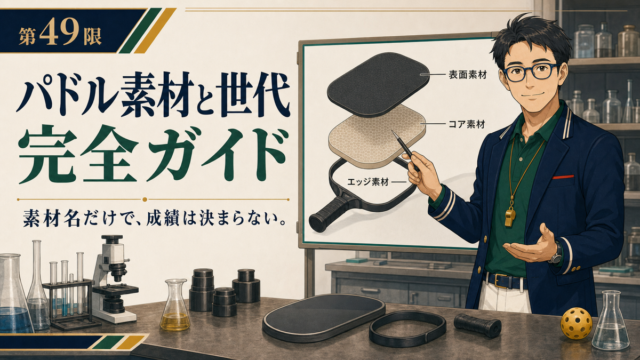 ピックルボールパドルの素材と世代を完全解説｜カーボン・グラスファイバーの違いのアイキャッチ