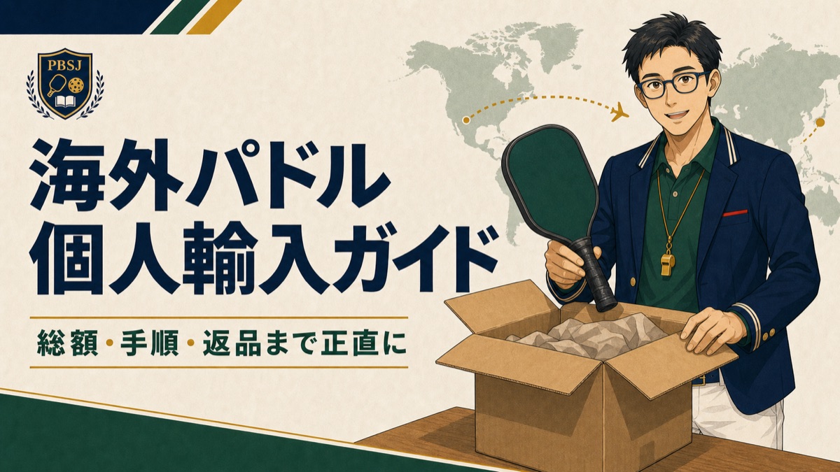 日本で買えないピックルボールパドルを取り寄せる|クーポンで総額21,500円のアイキャッチ